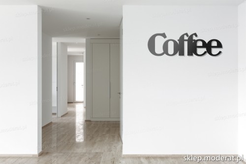 napis 3d Coffee pomysł na pustą ścianę