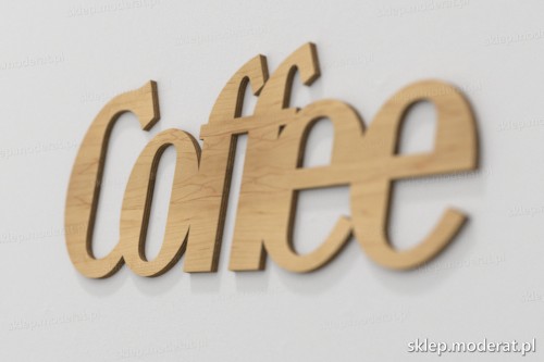 napis dekoracyjny Coffee - drewniane litery ze sklejki
