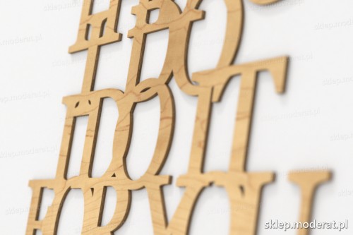 napis dekoracyjny Everything i do i do it for you - drewniane litery ze sklejki